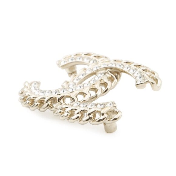 CHANEL CC Logo Rhinestone Brooch Metal/Rhinestone AB5612 - Picture 2 of 11